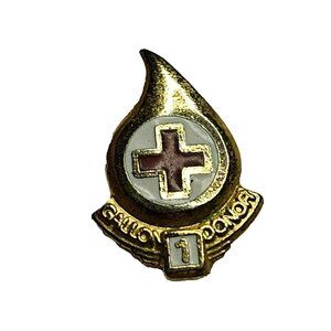 Vintage Red Cross Pin